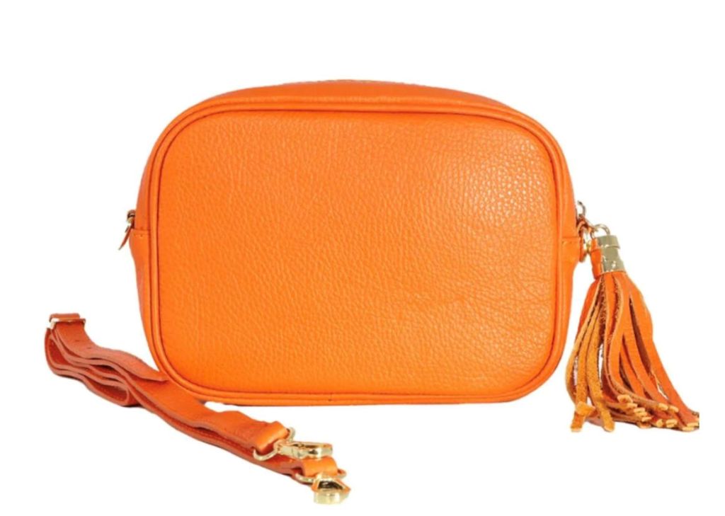 Leather Camera Bag - Orange