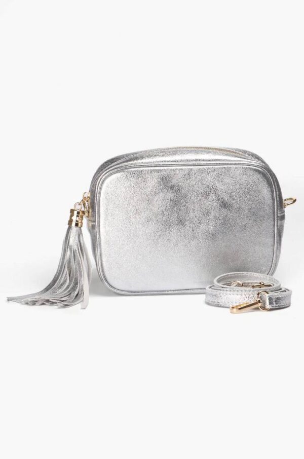 Leather Camera Bag – Silver