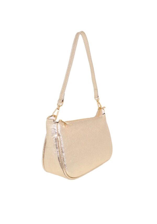 Leather Baguette Bag Gold