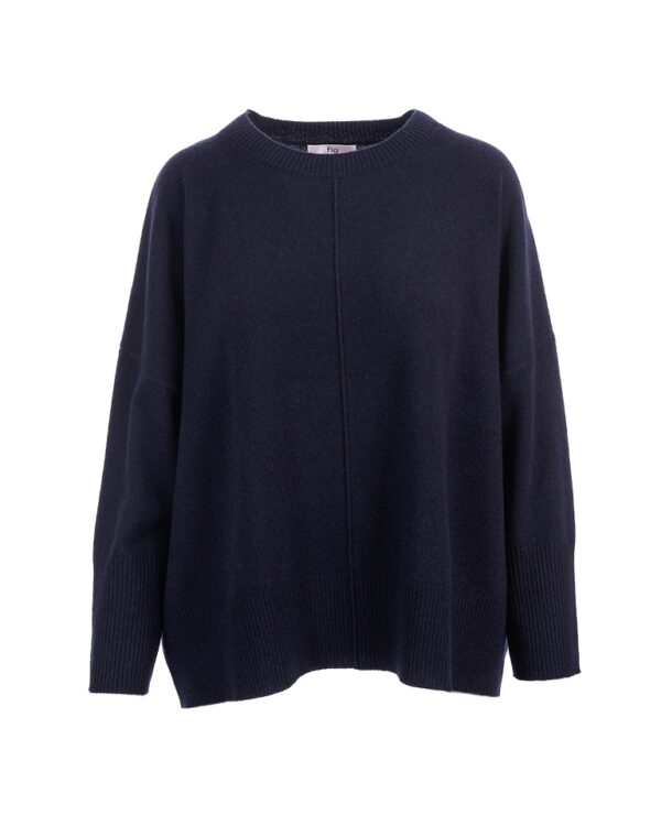 Cashmere Mix Crew Neck Jumper - Pea Coat