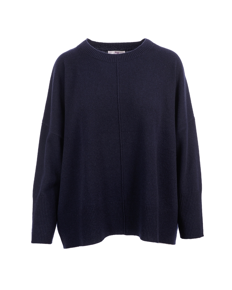 Cashmere Mix Crew Neck Jumper - Pea Coat