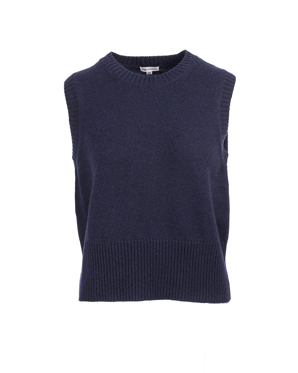 Cashmere Mix Sleeveless Knit - Navy Marl