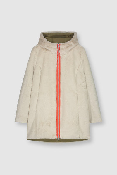 Rino & Pelle Javin Reversible Hooded Coat With Faux Fur Lining Ivy