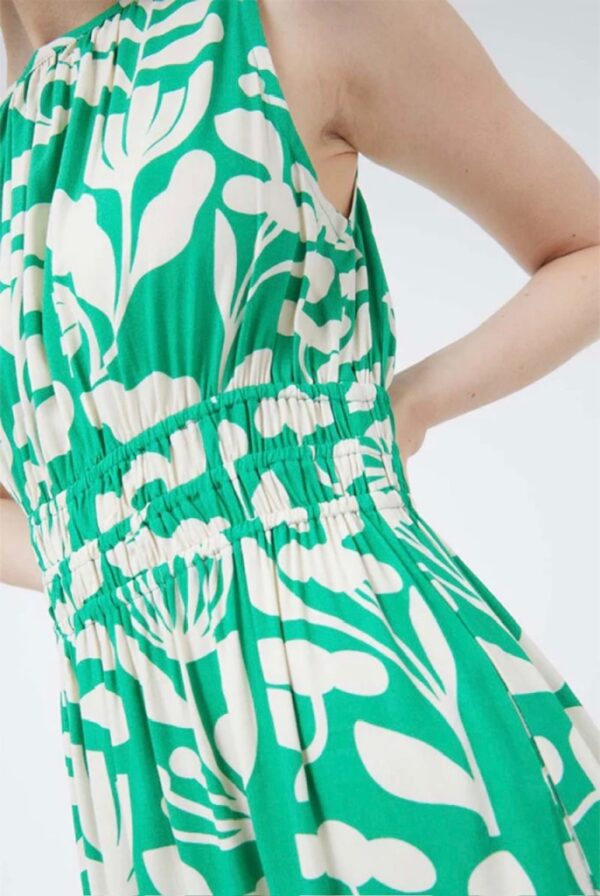 Compania Fantastica Long green floral sleeveless dress