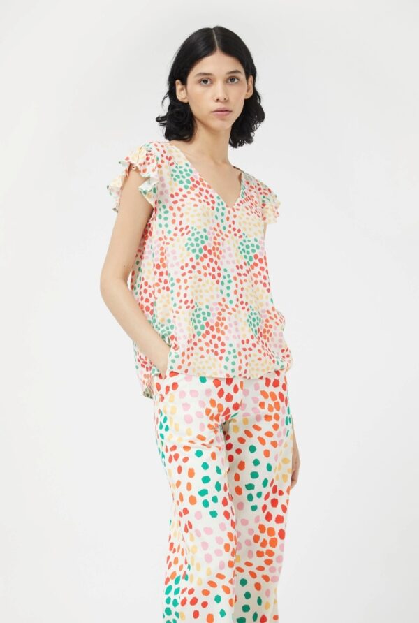 Compania Fantastica Macula polka dot ruffle top