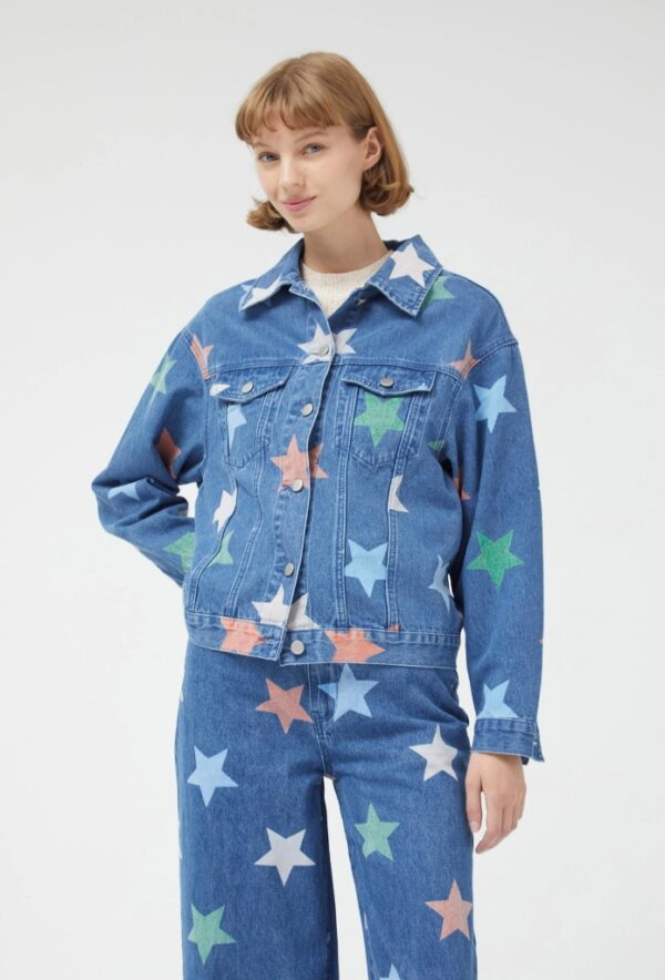 Compania Fantastica Star print denim jacket