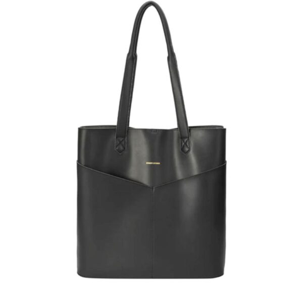 Every Other Twin Strap Twin Pocketed Tote Black