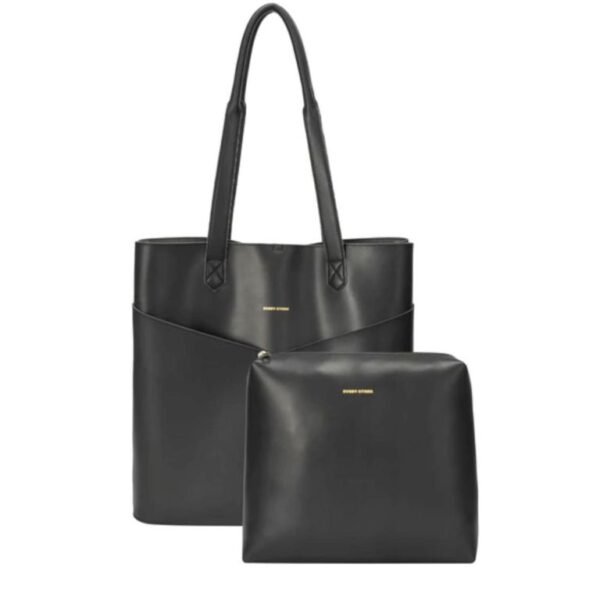 Every Other Twin Strap Twin Pocketed Tote Black