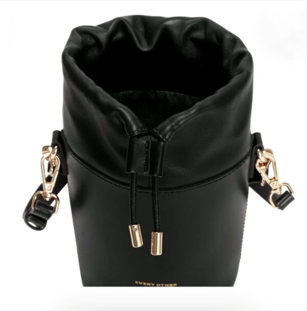 Every Other Small Cylinder Drawstring Bag In Black