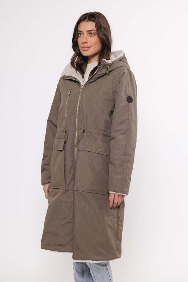 Rino & Pelle Josien reversible long hooded coat with faux fur lining – Hunter & birch