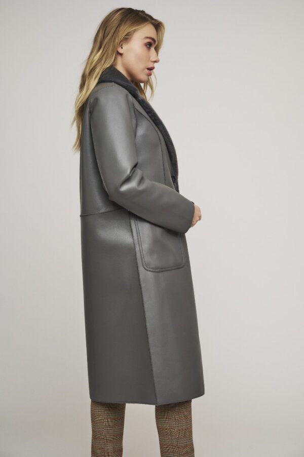 Rino & Pelle Jula reversible long coat – Graphite