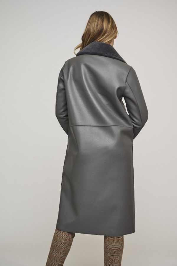 Rino & Pelle Jula reversible long coat – Graphite