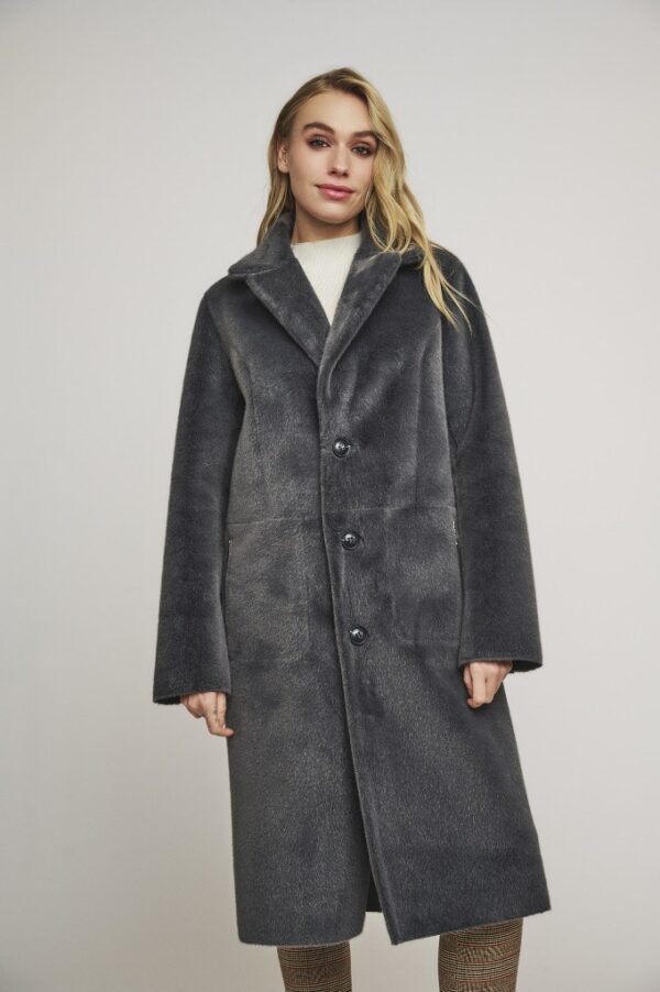 Rino & Pelle Jula reversible long coat – Graphite