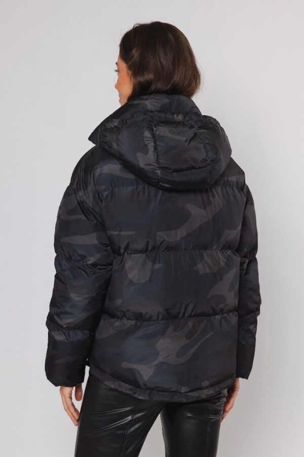 Rino & Pelle Sunn short padded all over printed jacket with hood - Dark Green Camo