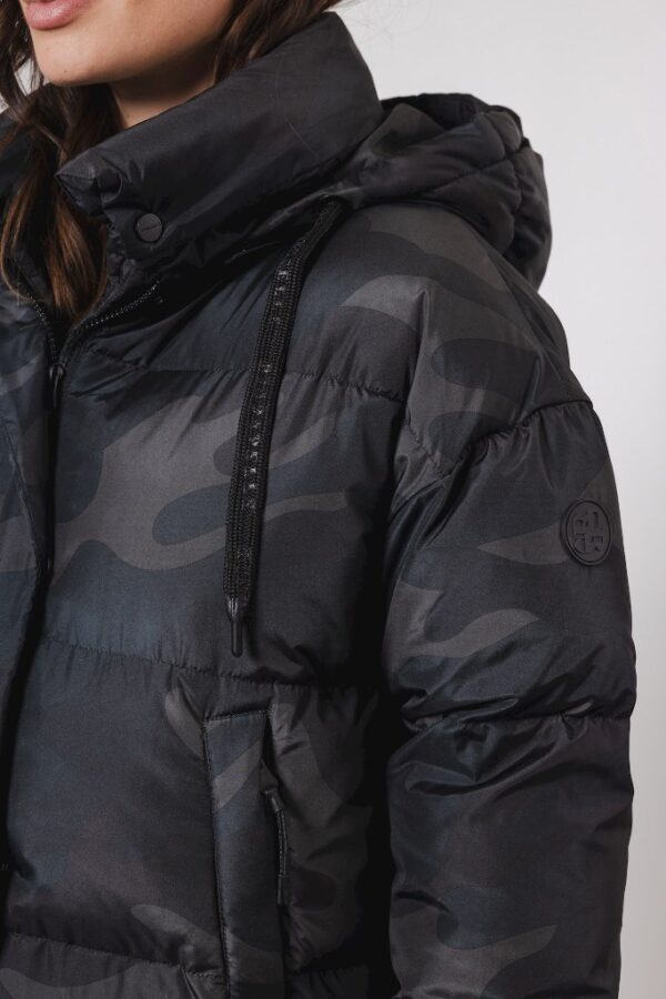 Rino & Pelle Sunn short padded all over printed jacket with hood - Dark Green Camo