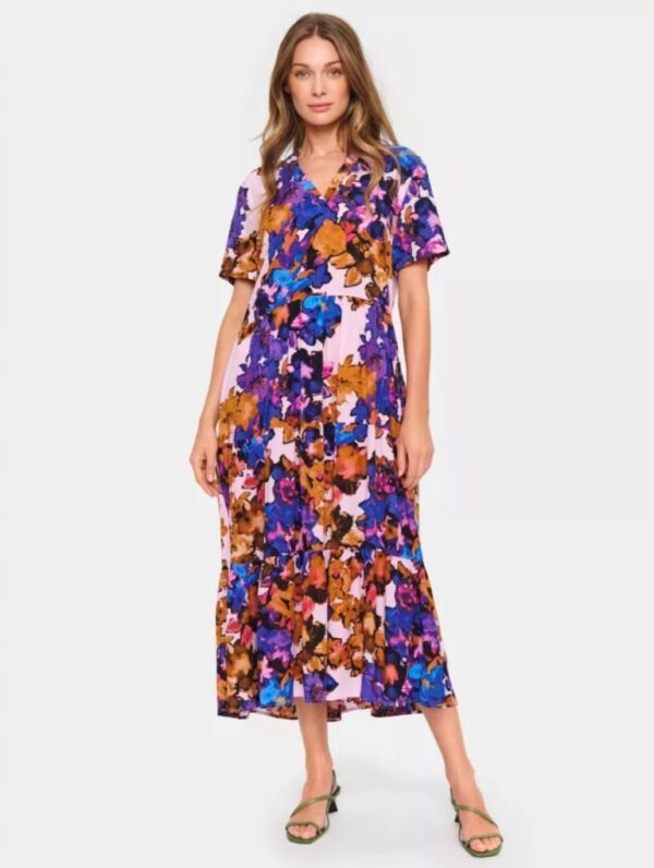 SAINT TROPEZ Eda Tiered Dress Winsome Flowers