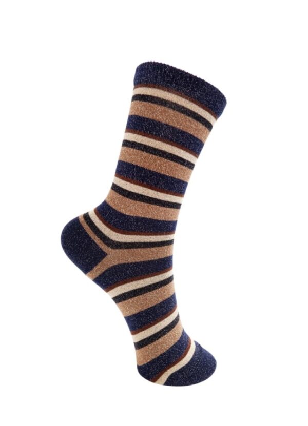 Black Colour BRANDI striped sock Dark Navy