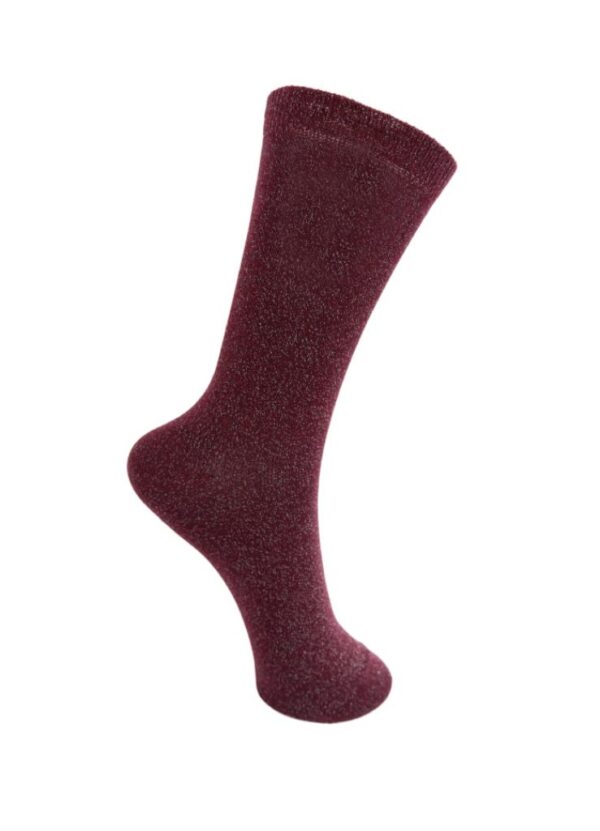 Black Colour Lurex sock Wine