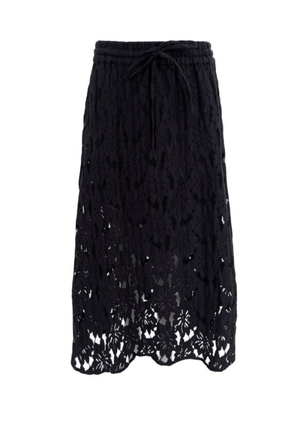 BLack Colour Nelly Flower Skirt Black