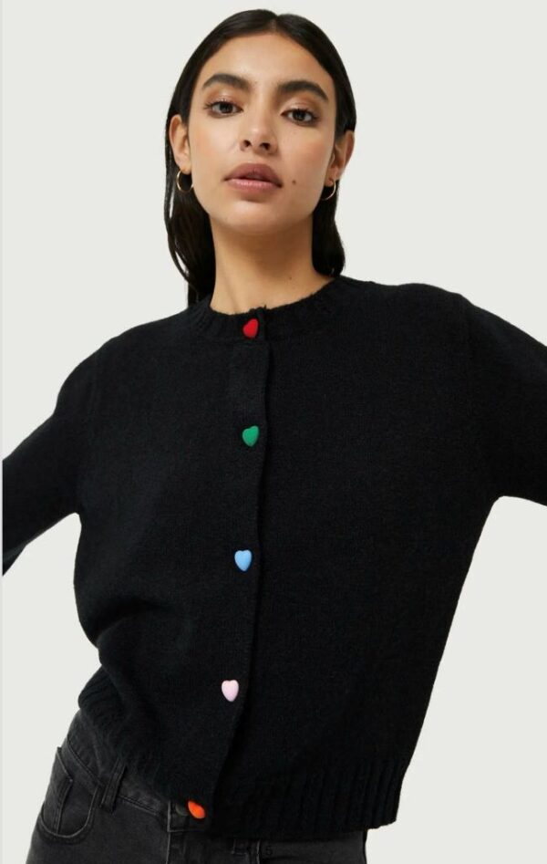 Compania Fantastica 43/10222 Heart Detail Cardigan Black