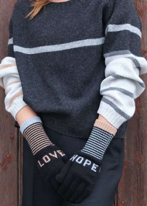 Quinton & Chadwick Love and Hope Gloves in Black, Camel and Grey