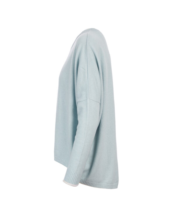 Cashmere Lambswool Mina Jumper- Cloud Blue/Snow