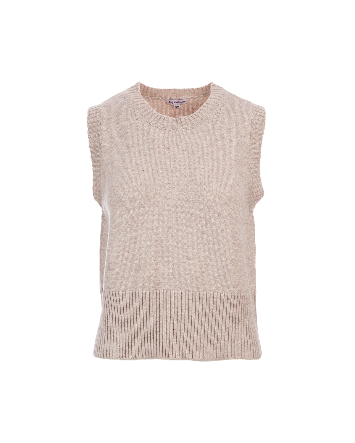 Cashmere Mix Sleeveless Knit - Oatmeal