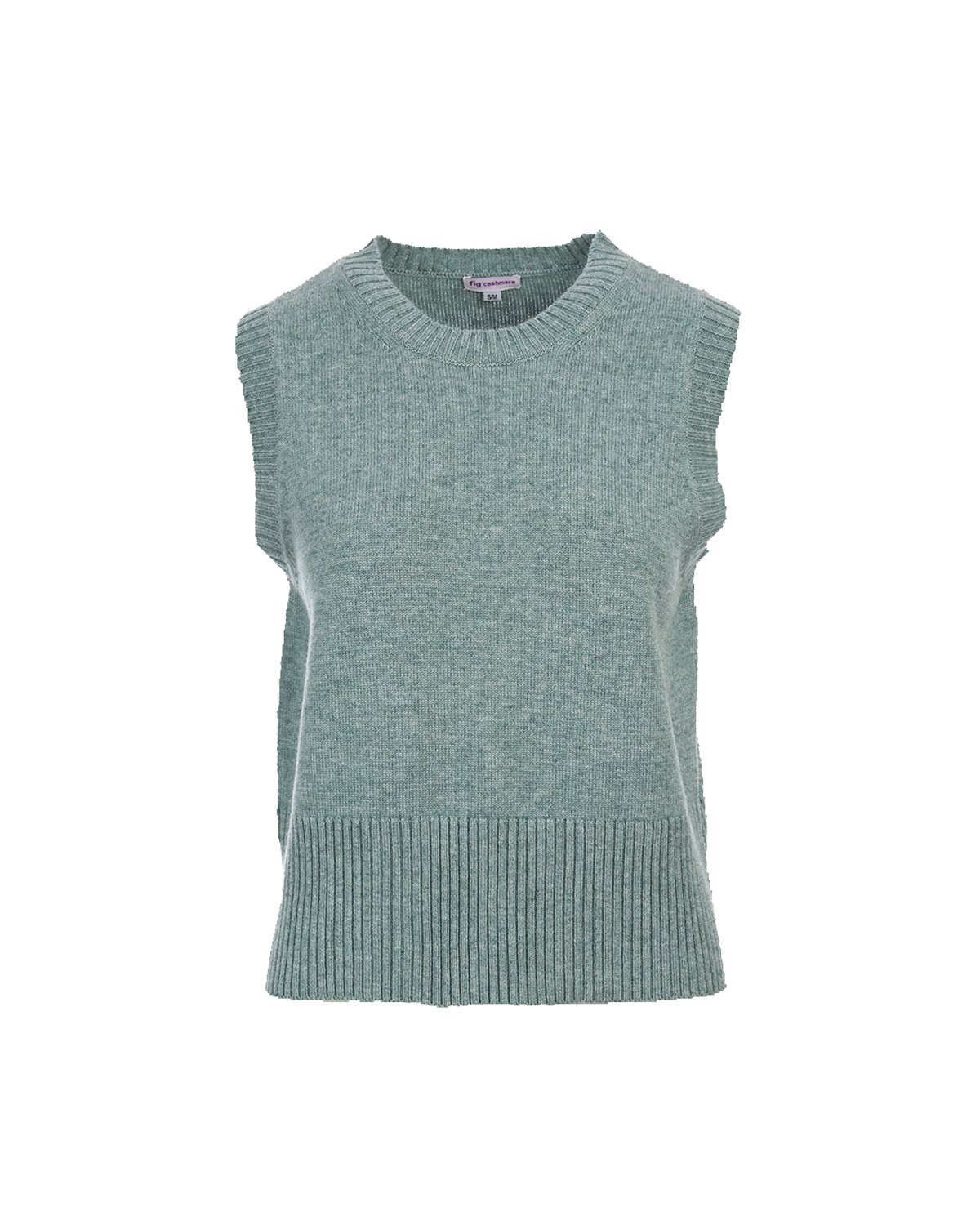 Cashmere Mix Sleeveless Knit - Sea Marl