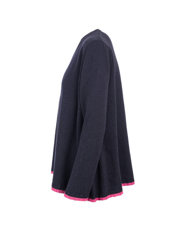 Organic Cotton Rollo Jumper – Navy/ Candy Pink