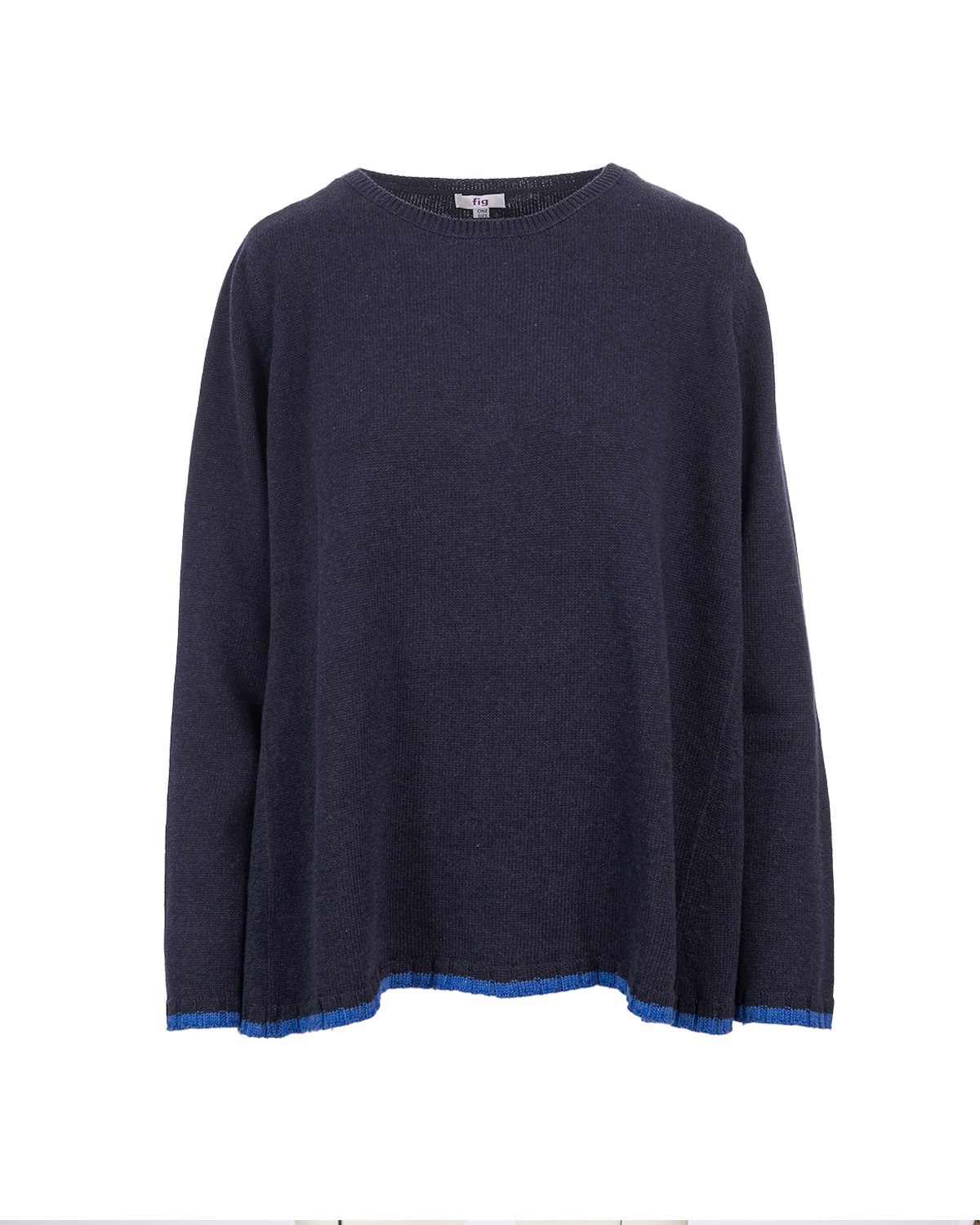 Organic Cotton Rollo Jumper - Navy/ Cobalt