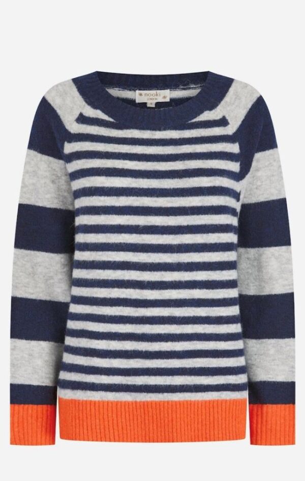 Nooki Design Cynthia Stripe Jumper in Navy Mix