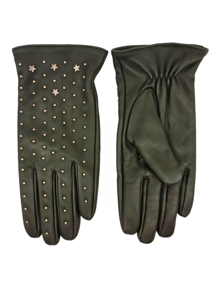 Nooki TISHAN STUDDED GLOVES in Khaki