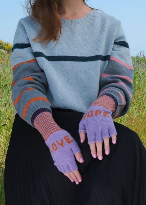 Quinton & Chadwick Love Hope Gloves in Violet and Rust