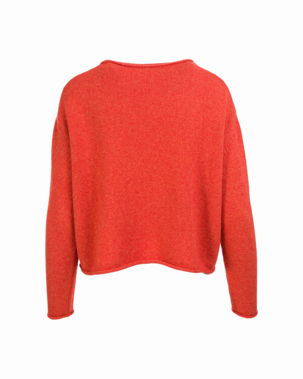 Cashmere Lambswool Pea Jumper Sea Marl - Flame