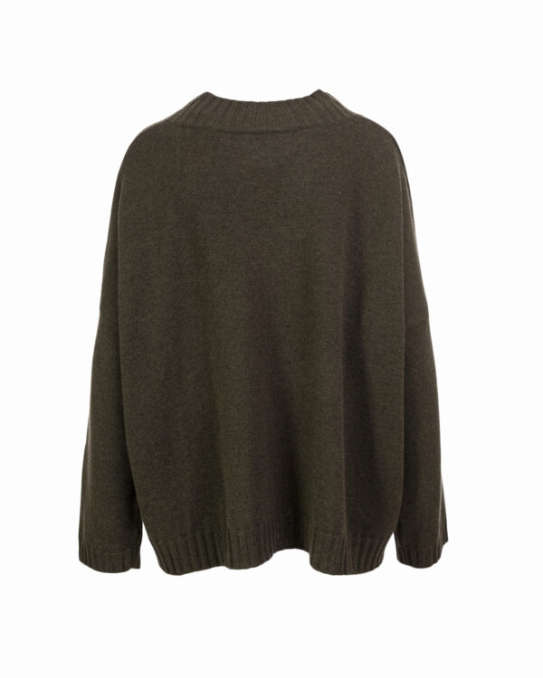 Cashmere Lambswool Callum V Neck Jumper - Fir Green