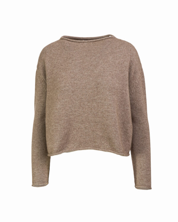 Cashmere Lambswool Pea Jumper Mocha Marl