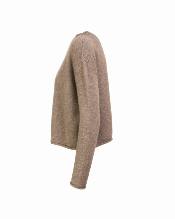 Cashmere Lambswool Pea Jumper Mocha Marl