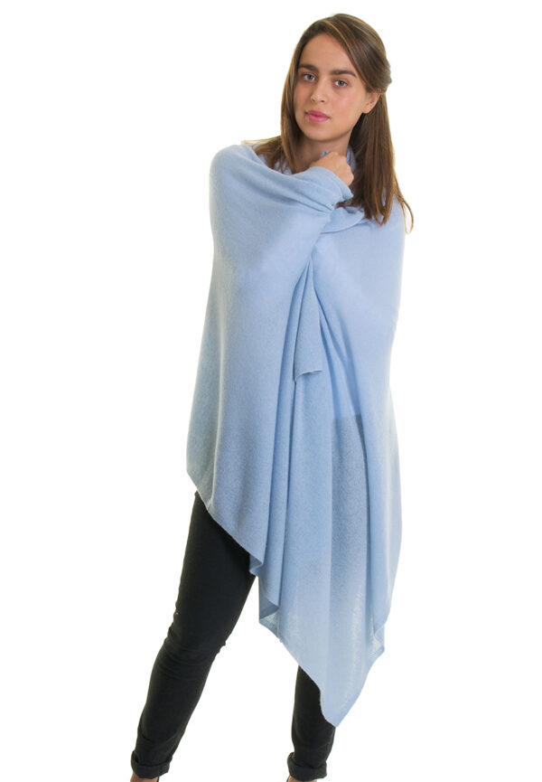 Cashmere Travel Wrap - Pearl Blue