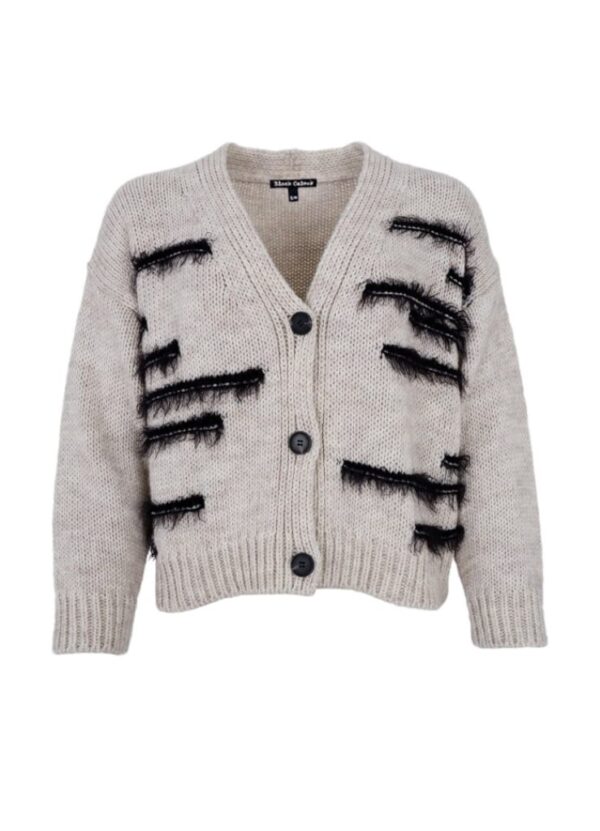 Black Colour CAPELLO knit cardigan Natural Black