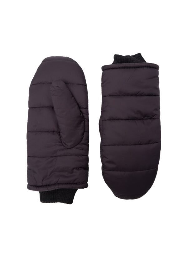 Black Colour Tyler Quilted Mittens Black