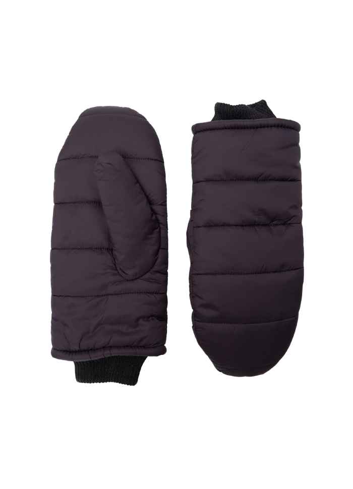 Black Colour Tyler Quilted Mittens Black