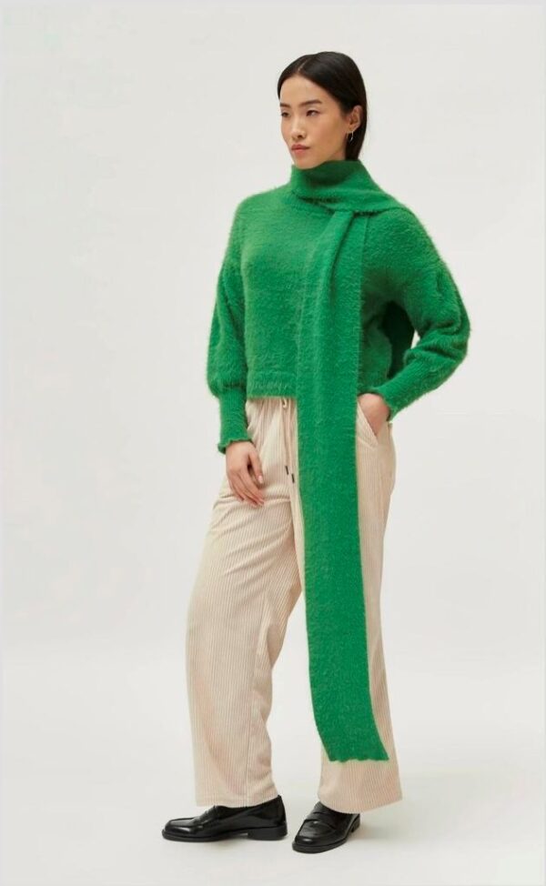 Compania Fantasica Green Textured Knit Scarf