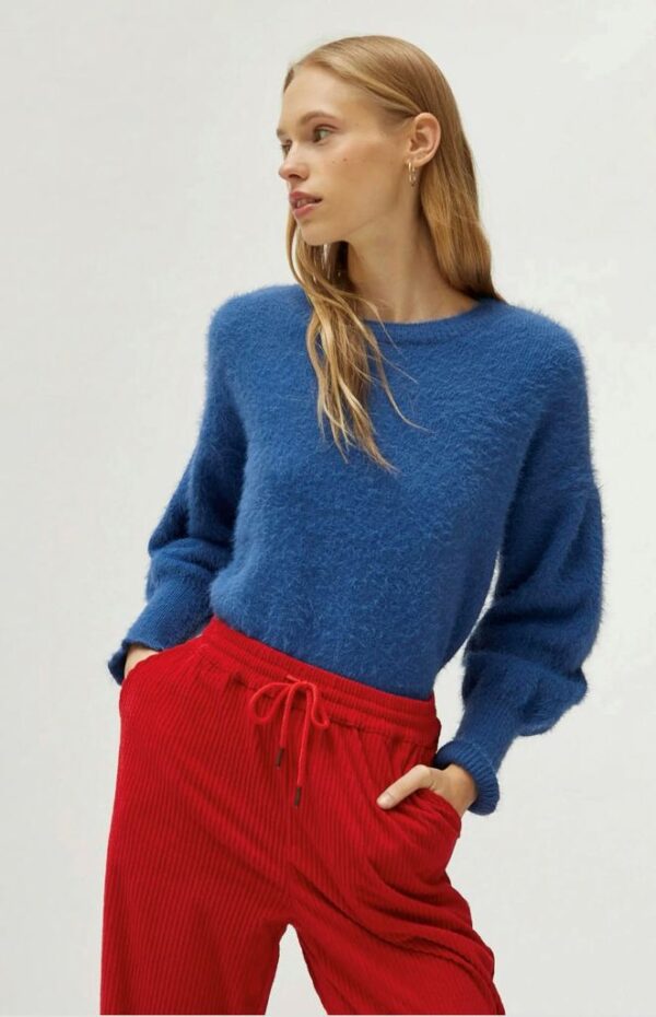 Compania Fantastica 44C/10263/2S0 Blue textured knit sweater