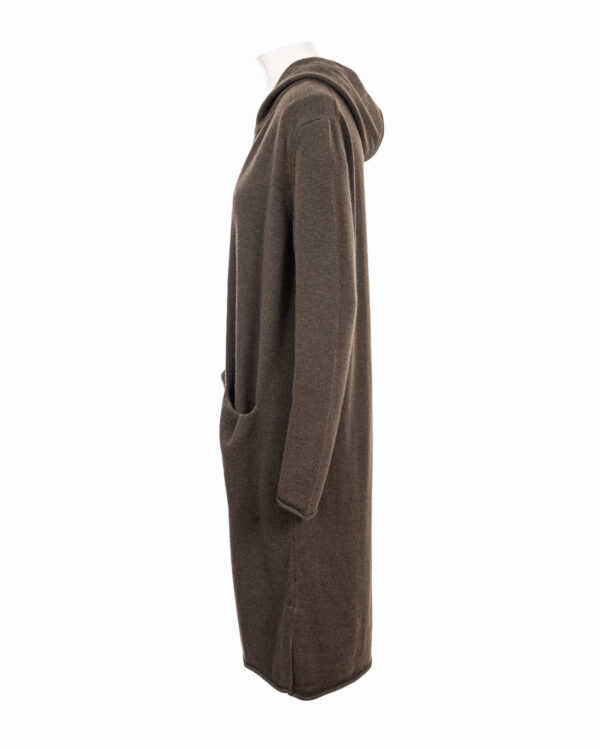 Cashmere Lambswool Long Hooded Cardigan - Fir green