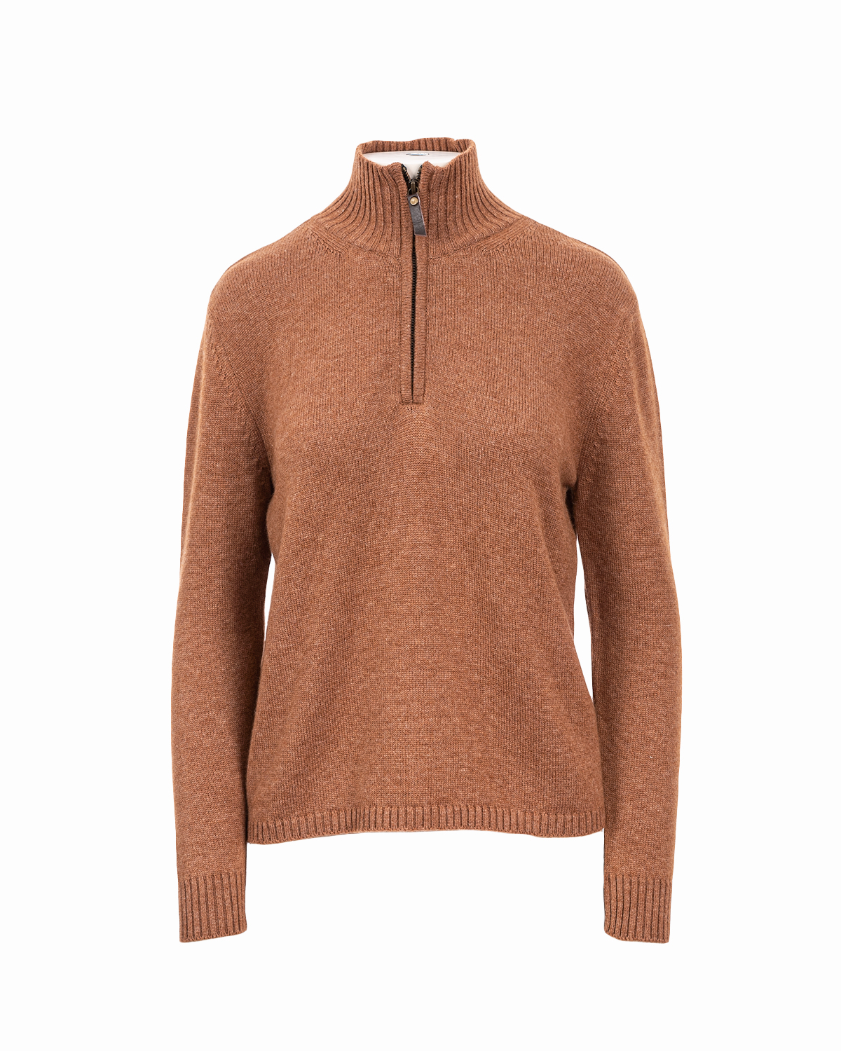 Cashmere Lambswool 1/4 Zip Jumper Almond