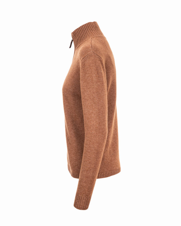 Cashmere Lambswool 1/4 Zip Jumper Almond