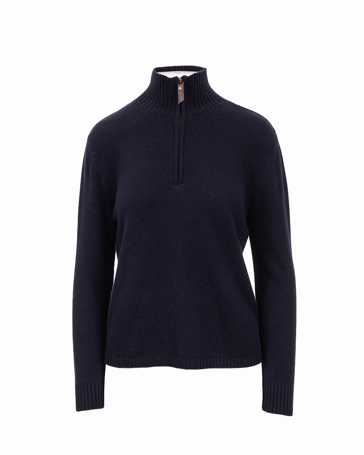 Cashmere Lambswool 1/4 Zip Jumper Navy Marl