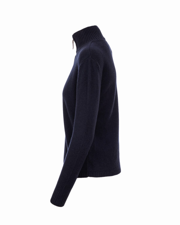 Cashmere Lambswool 1/4 Zip Jumper Navy Marl