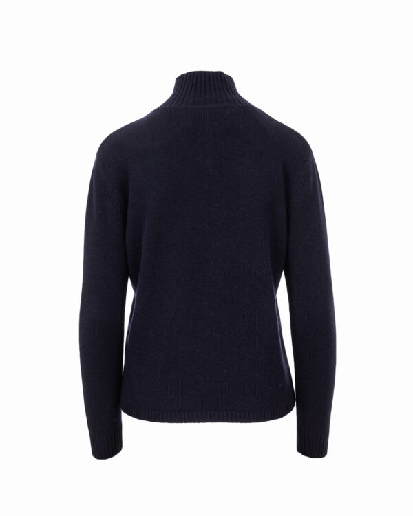 Cashmere Lambswool 1/4 Zip Jumper Navy Marl