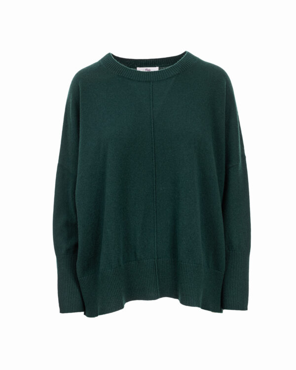 Cashmere Mix Crew Neck Jumper - Green bay